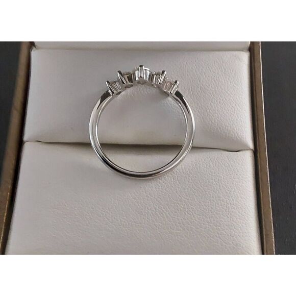 CERTIFIED Five Stone Genuine Moissanite Diamond Half Eternity Band Ring Sz 8 - Picture 4 of 5